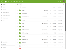 The NextCloud web interface for browsing your files