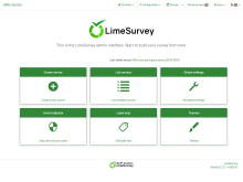 Limesurvey main page and menu