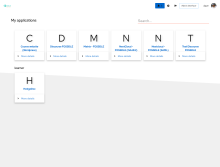 Example of the user 'dashboard' of available applications to log into after authenticating into the Authentik system. The array of available services will vary depending on the groups in which the autheticated user has been included.