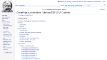 Example of a WikiEducator Outline Page with the Snapshot button