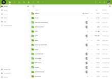 Sample of web-view of NextCloud files and folders.