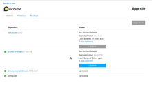 A Discourse web upgrade status page, prior to initiating the upgrade.