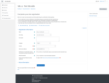 Once installed, Moodle asks you to register your site so the Moodle community can count installs and you can get updates about new Moodle releases.