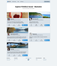 The current 'profile directory' of publicly listed users on social.fossdle.org.